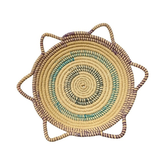 HANDMADE Coiled Woven Trinket 6” Wall Basket - Picture 1 of 7